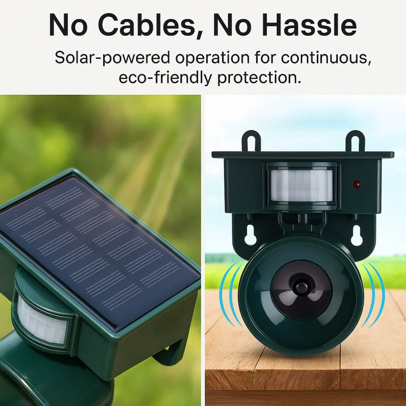 EcoGuard™ Motion Sensor Bird Repeller: Effective Sound Deterrent for Outdoor Spaces - 7