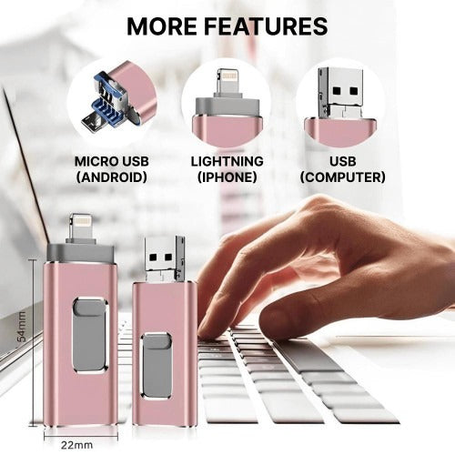 DataMate™ 4-in-1 USB Flash Drive for iPhone, Android, and PC Users - 14