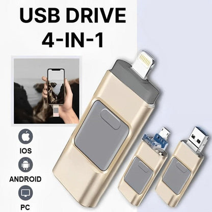 DataMate™ 4-in-1 USB Flash Drive for iPhone, Android, and PC Users - 5