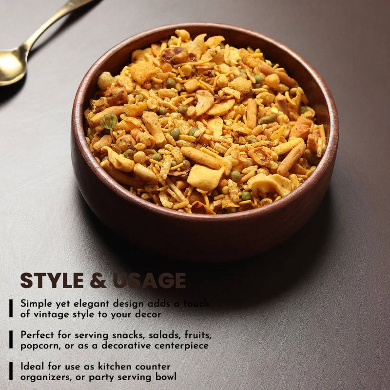 WalnutWave™ Large Wooden Salad Bowl - Elegant Serving Dish for Any Occasion 2