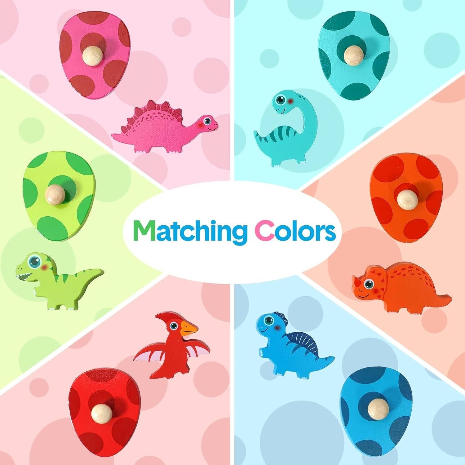 DinoDiscover™ Wooden Jigsaw Puzzle for Kids - Fun Learning with Colorful Dinosaurs 5