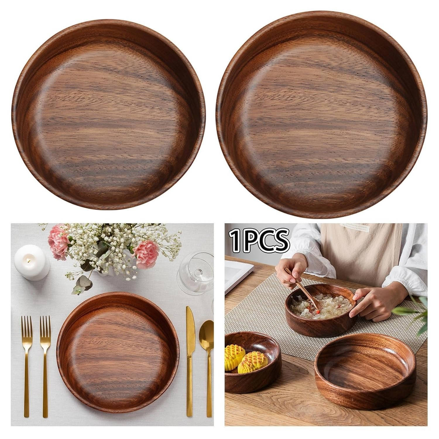 WalnutWave™ Large Wooden Salad Bowl - Elegant Serving Dish for Any Occasion 7