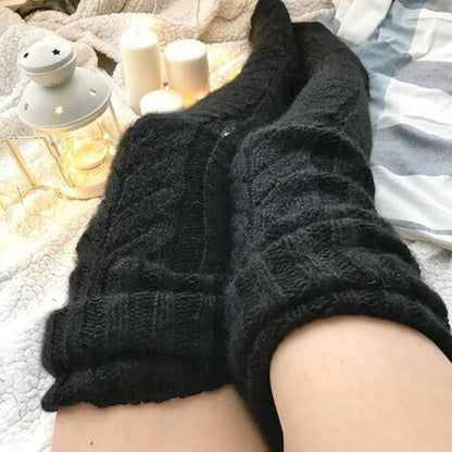 Cute Thigh High Hand-Knitted Socks
