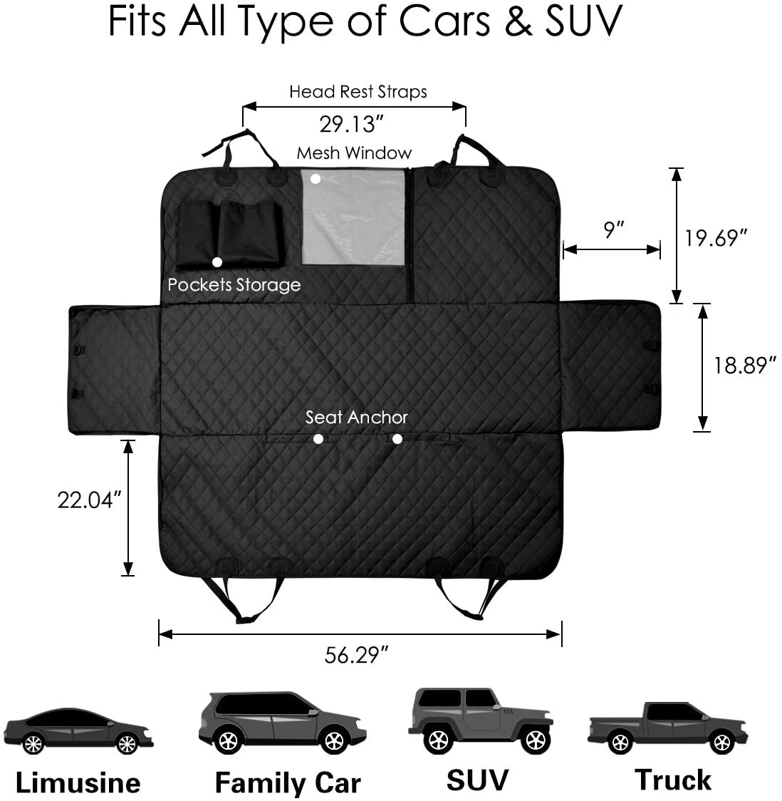 Dog Hammock Car Seat Cover